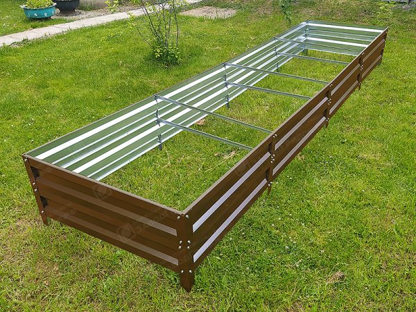Грядка «Усиленная» 0.8*3м (высота 40 см) с полимерным покрытием RAL 8017 — изображение 1